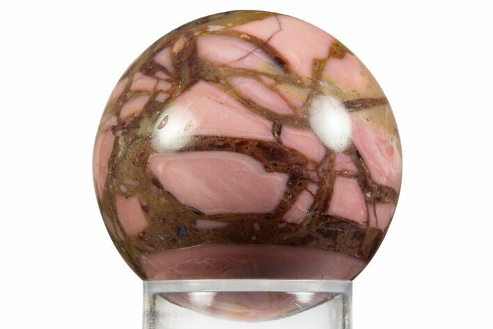 Polished Brecciated Pink Opal Sphere - Western Australia #336538